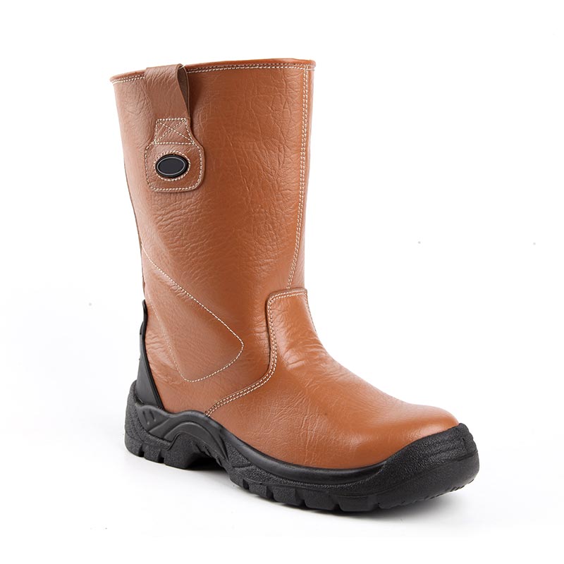 Bottes de travail de construction imperméables en cuir gaufré Action