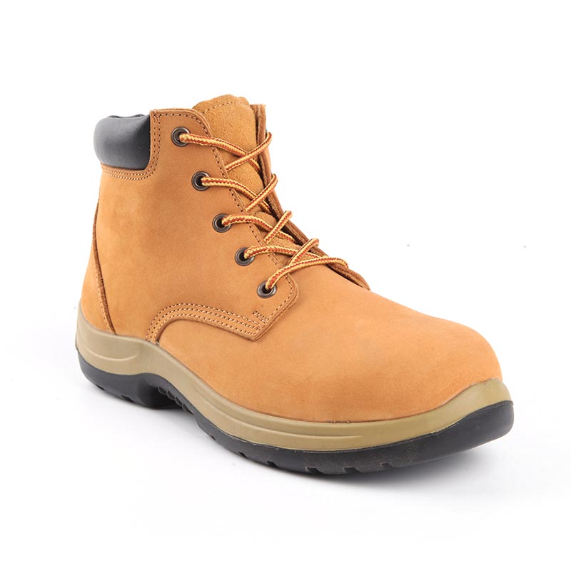 Bottes de construction imperméables mi-montantes en cuir de vache pleine fleur